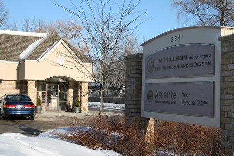 View from West Street of Orillia Eye Surgery office of Tim Hillson, MD 